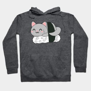 Cute Grey Sushi Cat Hoodie